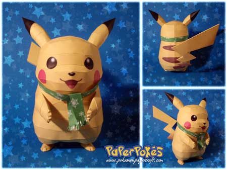 Winter Pikachu Papercraft