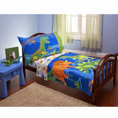 Everything Kids 4 Piece Toddler Bedding Set, Dinosaurs