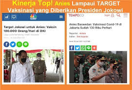 Good Job! Anies Lampaui Target Vaksinasi yang Diberikan Presiden Jokowi