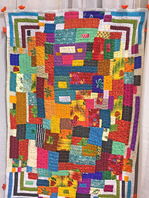 Quilt made by an African quiltmaker (Siddi), India seen on display in Savannah QuiltCon 2017