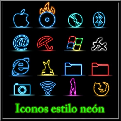 Iconos estilo neón [PNG][Zippyshare/Deposit Files]