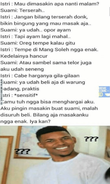 10 Meme Lucu 'Obrolan Suami Istri' Ini Kocaknya Ngegigit Banget