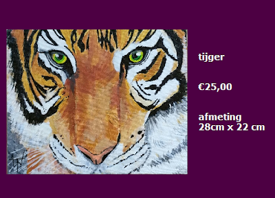 tijger, schilderij, tjallie, kopen, online, bruin, wit, zwart, oog, neus, dier, 