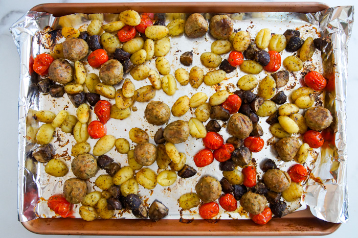 gnocchi sheet pan dinner on sheet pan