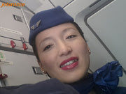 . Airlines (an interesting wordplay on India Go), the dark blue stripes on . (chinese looking indian stewardess indigo airlines india )