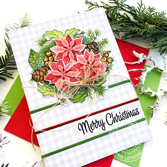Sunny Studio Stamps: Pretty Poinsettia Christmas Card by Bobbi Lemanski (featuring Classy Christmas)