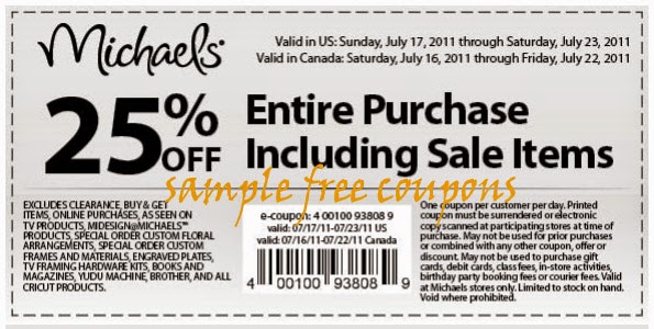 Michaels Coupons July 2014