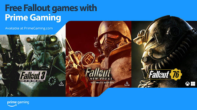 amazon prime gaming free pc game fallout 3 game of the year edition goty new vegas ultimate edition prime video tv series amazon luna cloud gaming platform april 2024