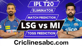 Mumbai Indians vs Lucknow Super Giants Eliminator Match Prediction 100% Sure - IPL 2023