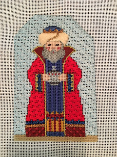 carol dupree needlepoint nativity red wiseman