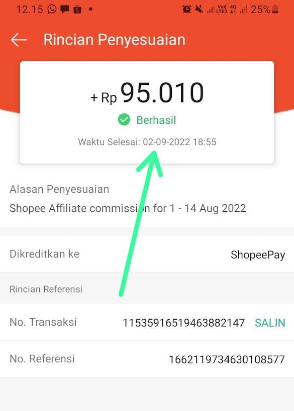 Komisi ke 4 Cair dari Shopee Afiliasi // masih belum meningkat