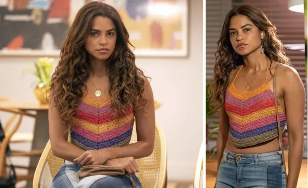 top cropped croche brisa novela travessia