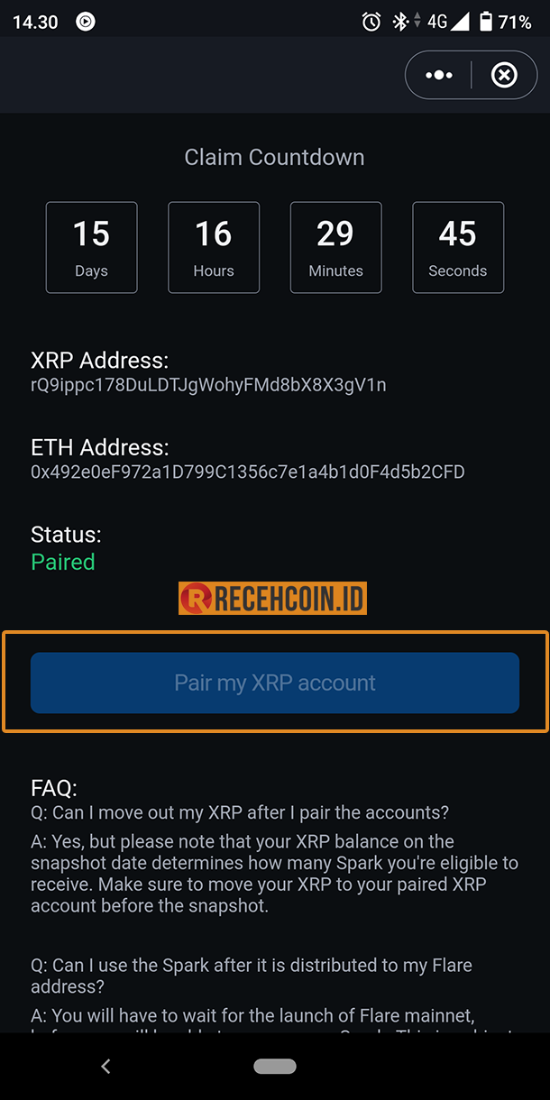 Easy way to claim xrp spark airdrop