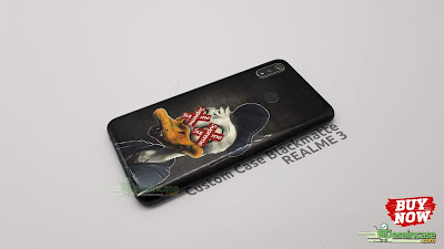 Mockup Custom Case Blackmatte Realme 3 Premium Gubukhijau
