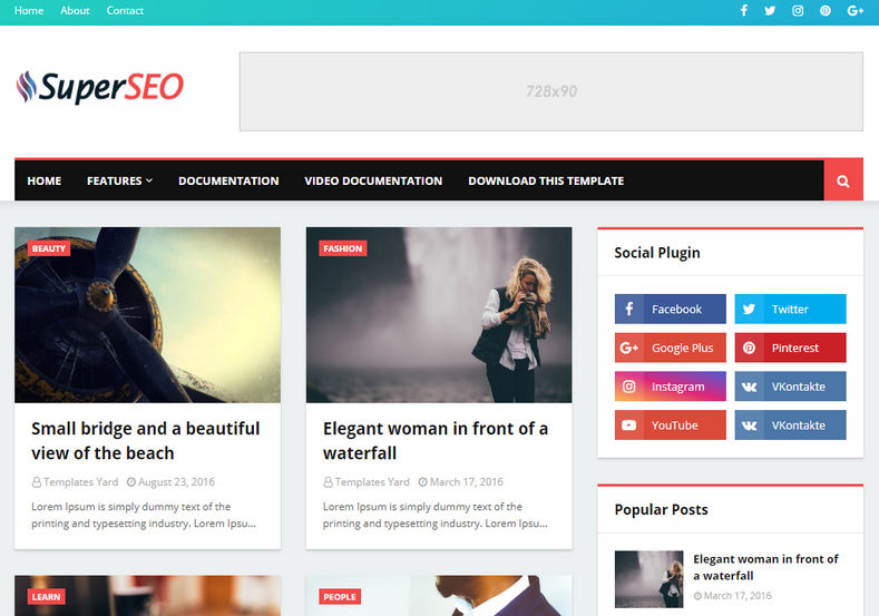 Super Seo Optimised Blogger Template Free Dwonload