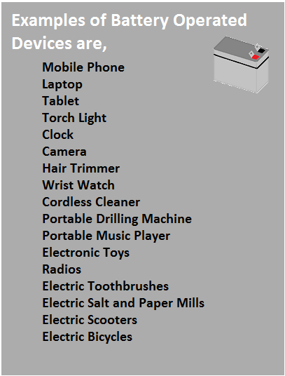 Examples of Battery Operated Devices