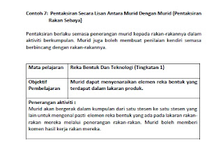 Pentaksiran secara lisan antara murid dengan murid