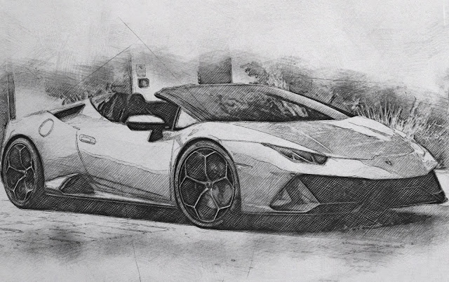 lamborghini huracan evo spyder body design sketch