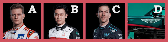 Drivers: Schumacher A  |  Zhou B  |  Latifi C Constructor: Aston Martin D
