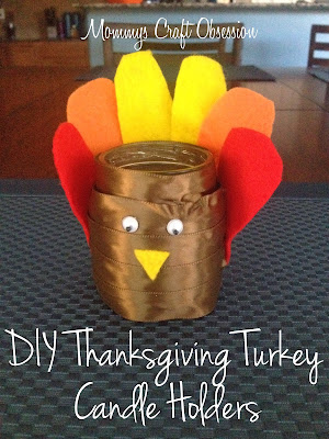 Tealight candle holders, turkey craft project, thanksgiving craft project