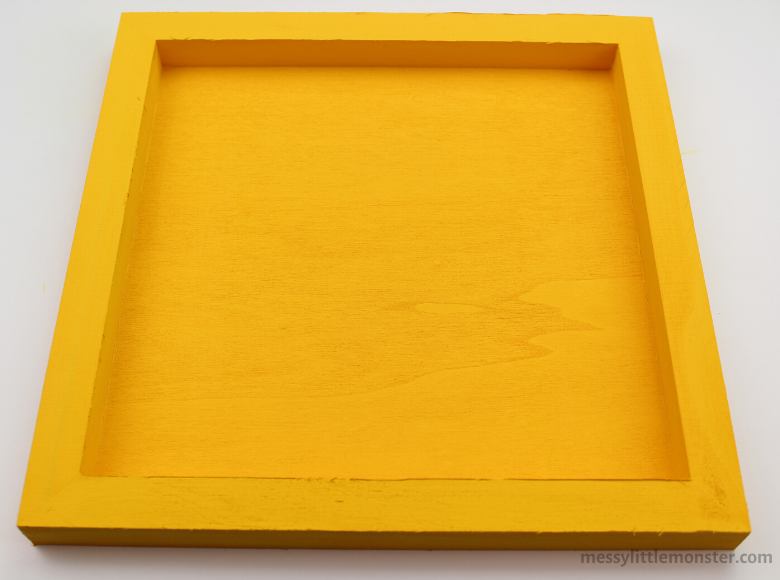 painted wooden sand tray for writing