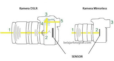 Perbedaan Mirrorless Dengan DSLR