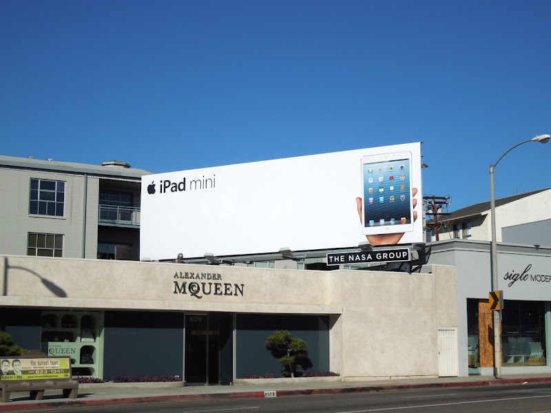 white iPad mini billboard