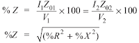 Percentage impedance at full-load