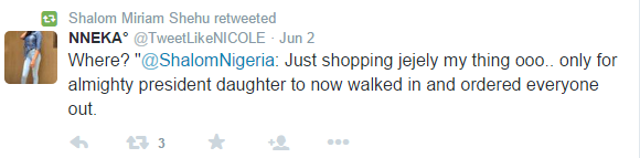  Shalom Miriam Shehu,the girl who was walked out of a boutique by Buhari's daughter! 1