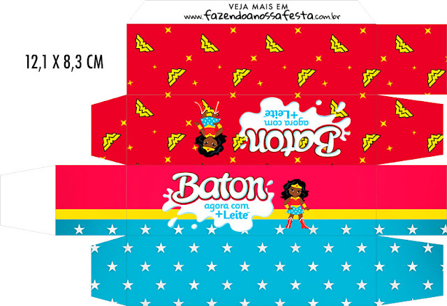 Wonder Woman Afro Free Printable Boxes.