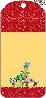 Christmas Mickey and His Friends: Free Printable Candy Bar Labels. 