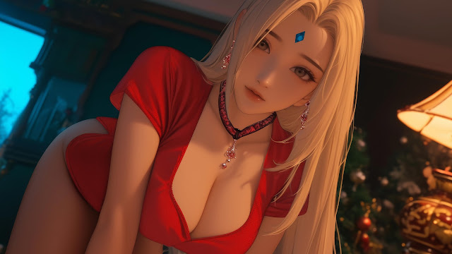 Ảnh Tsunade Senju mặc trang phục màu đỏ xinh đẹp 4