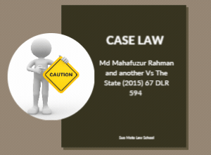 Md Mahafuzur Rahman and another vs The State (2015) 67 DLR 594 