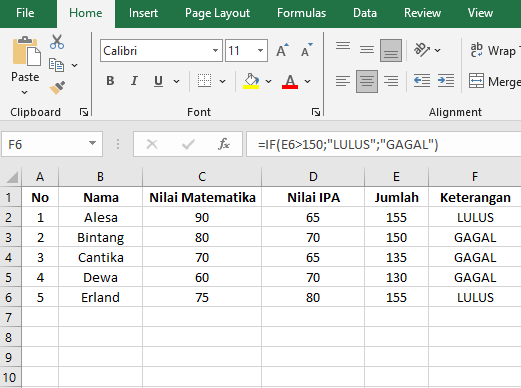 Tutorial Rumus Excel Fungsi IF