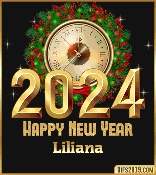 Gif wishes Happy New Year 2024 Liliana