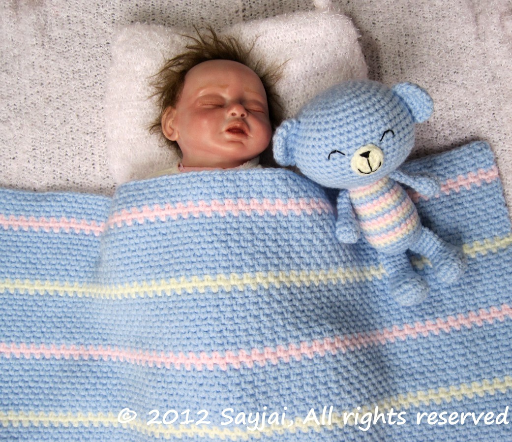 Easy Baby Blanket Crochet Pattern  Sayjai Amigurumi Crochet Patterns 