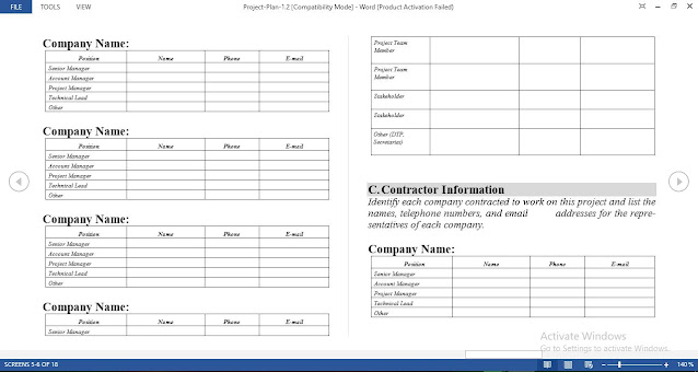 Free Project Plan Template in Word