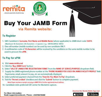 Steps on How to Buy 2018 JAMB PIN on Remita