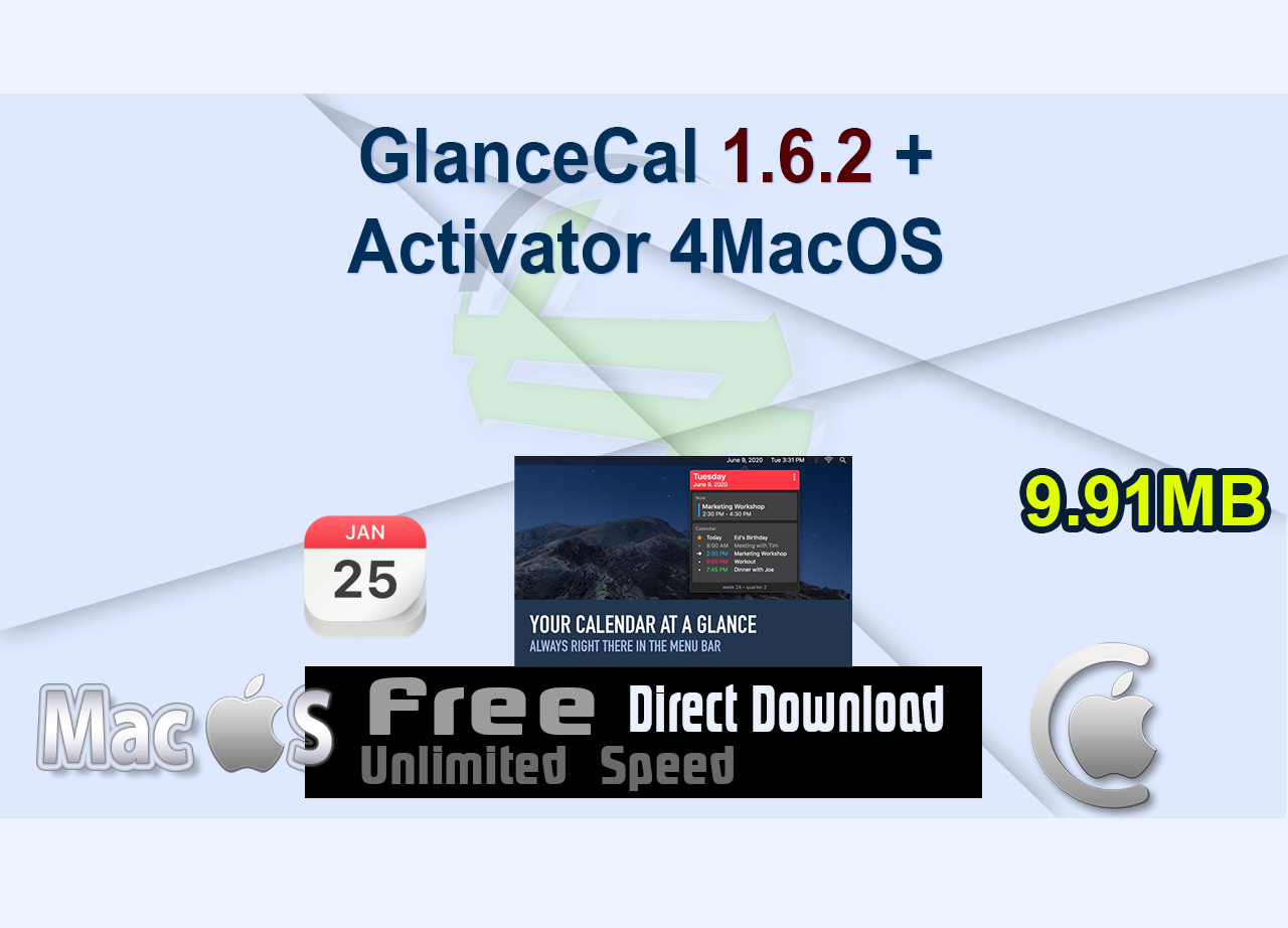 GlanceCal 1.6.2 + Activator 4MacOS
