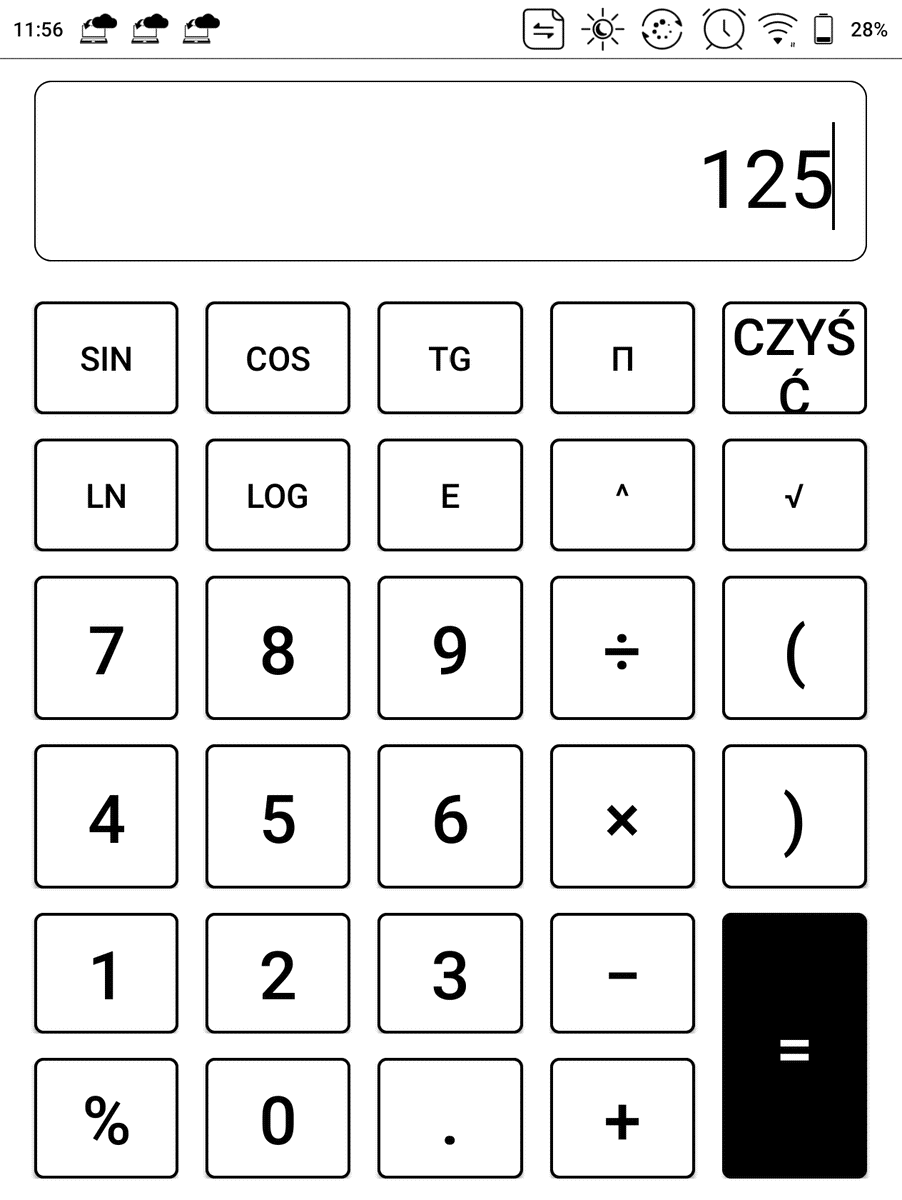 Kalkulator na Onyx Boox Leaf