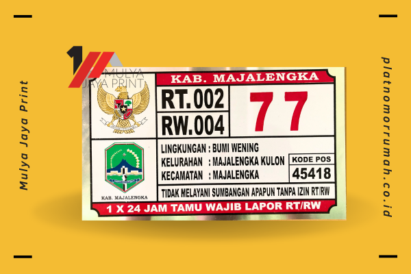 Plat Nomor Rumah Majalengka