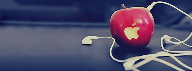 Head Phone Bite Red Apple