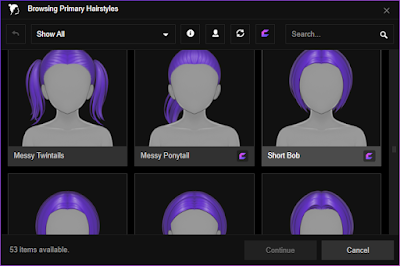 Mannequin's Primary Hairstyle selector.