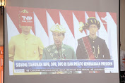 Bersama Forkopimda Kapolres Simalungun Mendengarkan Pidato Presiden RI Pada Sidang Tahunan dalam rangka HUT Ke-77 Proklamasi Kemerdekaan RI