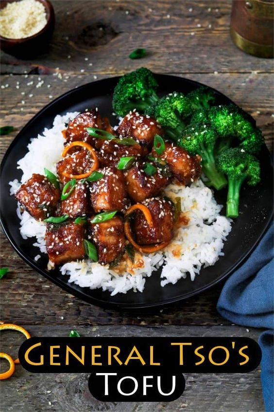 Guys! I have a tasty gem to share with you today from Chloe Coscarelli’s new cookbook Chloe Flavor. The tagline on the cover is saucy, crispy, spicy, vegan and this General Tso’s Tofu is all that and more.