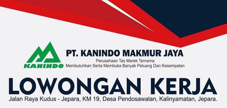 Loker Jepara Terbaru di PT. Kanindo Makmur Jaya di Bagian Sewing & Inspect