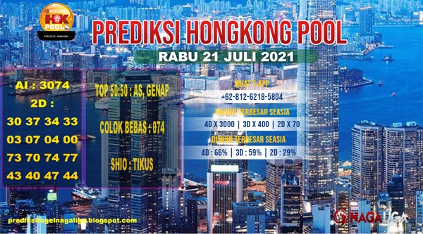 PREDIKSI HONGKONG   RABU 21 JULI 2021