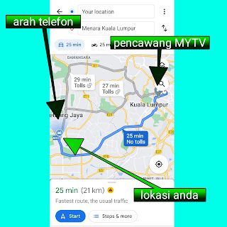 Lokasi pencawang menara KL