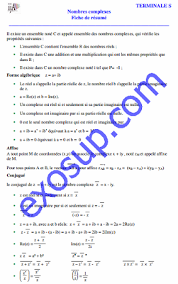 résumé d'algèbre 1 sur les nombres complexes