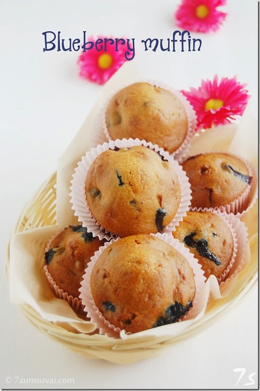 Eggless blueberry muffin